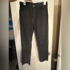 Princess Polly Black Ripped Jeans Size 8